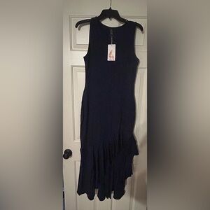 Navy blue midi dress